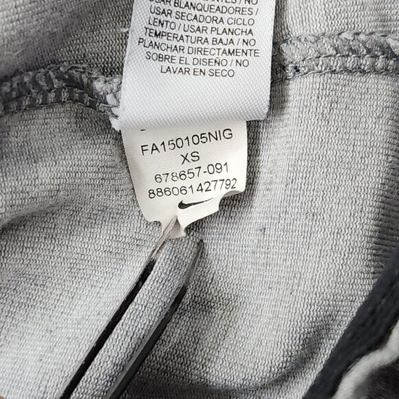 Nike Leggings Womens XS Heather Gray Yellow Logo Leg-A-See Fold Over Waistband - Picture 7 of 12